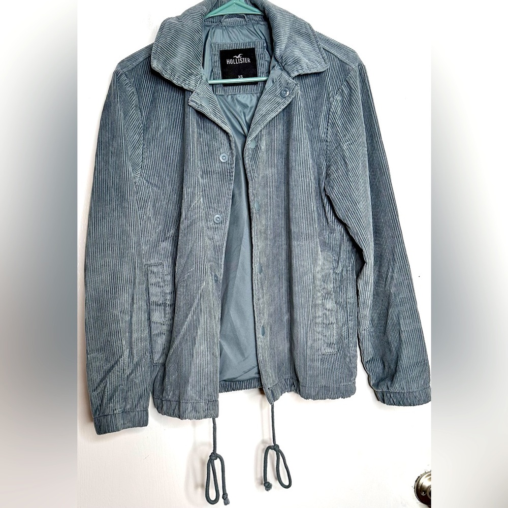 Hollister Mens Blue/Gray Corduroy Jacket. Size XS
